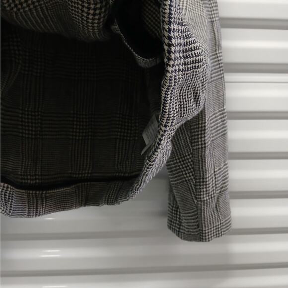 Zara Women's Cropped Jacket Size XS Black Houndstooth Plaid Oversized Coat Retro - Picture 8 of 10